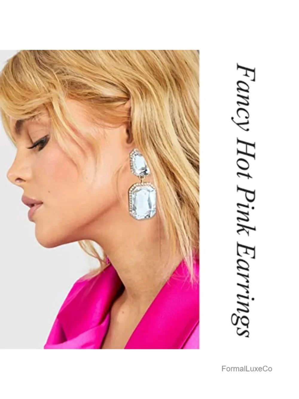 Vintage Rhinestone Statement Drop Dangle Earrings Crystal Gold Plated Evening